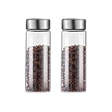 Teedosen 2 Stück Tee-Aufbewahrungsbehälter aus Glas, Kaffeebehälter, Aufbewahrungsbehälter for Lebensmittel in der Küche mit versiegeltem Metalldeckel, klares Glasgefäß for Teeblätter, Pulver, Gewürze