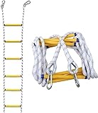 Feuerleiter-Seilleiter, Rettungsleiter, 3/5/10/15/20 m, schwer entflammbare Leiter, Harz-Nylon-Seilleiter, Outdoor-Kletterarbeiten (Size : 10m)