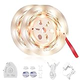 LED Bettlicht mit Bewegungssensor, Bett Lichtleiste Nachtlicht Baby Steckdose Streifen Dimmbar, Bewegungsmelder Licht Leiste, Baby Licht Bett Warmweiß (2Pack-2M, Warmweiß)