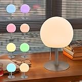 light to hope LED Akku Tischlampe Outdoor Tischleuchte Kabellos 8 Farben RGB Nachttischlampe Dimmbar Farbwechsel Nachtlicht Dekoration Für Wohn Schlafzimmer Hotel Restaurant