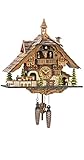 ISDD Cuckoo Clocks Quarz-Kuckuckucksuhr Schwarzwaldhaus mit beweglichem Zug, mit Musik EN 48110 QMT