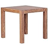 WOHNLING Esstisch MUMBAI Massivholz Akazie 80 x 80 x 76 cm Esszimmer-Tisch Design Küchentisch modern Landhaus-Stil Holztisch quadratisch dunkel-braun Natur-Produkt Massivholzmöbel Echt-Holz unbehandelt