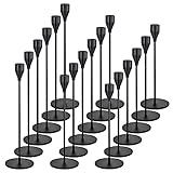 Schwarze Kerzenhalter 18er Set, Kerzenhalter Hoher Kerzenständer für Spitzkerzen Kerzenhalter Passend für 3/4 Zoll Dicke Kerzen für Hochzeit, Wohnzimmer, Esszimmer Dekorationen (Schwarz)