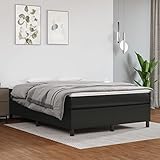 Möbelset Boxspringbett Bettgestell schwarz 135x190 cm 4FT6 Doppelbett Kunstleder