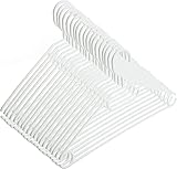 Kleiderbügel weiß 100 Stück mit drehbaren Haken, Bügel aus Kunststoff, Länge ca. 41 cm - Made in EU, Kleiderbügel weiß Plastik Umweltfreundlich da 100% Recyclingmaterial, Model Zoya