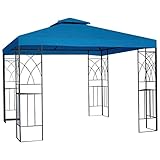 DXDRT Ersatzdach für Pavillon 3x3M, Doppelte Wasserdicht Pavillon-Ersatzabdeckung, Ersatzbezug Dachbezug für Garten Pavillon, Sturmsicheres Partyzelt,Gute Luftzirkulation(Nur Oben),Blau