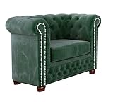 S-Style Möbel Fresco Chesterfield-Sessel Wohnzimmer Loungesessel Clubsessel Relaxsessel Lesesessel für Wohnzimmer Armlehnensessel Möbel Sofa Sessel & Stühle für Lounge Flaschengrün 94 x 86 x 72 cm