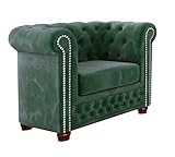 S-Style Möbel Fresco Chesterfield-Sessel Wohnzimmer Loungesessel Clubsessel Relaxsessel Lesesessel für Wohnzimmer Armlehnensessel Möbel Sofa Sessel & Stühle für Lounge Flaschengrün 94 x 86 x 72 cm