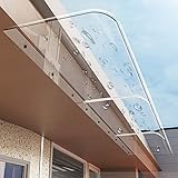 Vordach Für Haustür,Türdach Überdachung,Transparent Polycarbonat Pultvordach Pultbogenvordach Überdachung,für Die Verwendung Als Terrasse, Balkon, Veranda Markise ( Color : Flat mount , Größe : 19.6'x