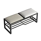 Schuhschrank Schuhbank, 2-tierende Schuhregalbank for Eingangseingang, Metallschuhgepackung mit Kissen for Flur, Schuhaufbewahrungsorganisator mit gepolstertem Sitz Schuhregal ( Color : C , Size : 80c