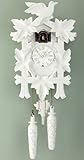 Trenkle Quarz Kuckucksuhr 5-Laub, Vogel TU 350/20 Q Weiss