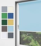 Home-Vision® Rollo Klemmfix, ohne Bohren mit Klämmträgern, Fensterrollo, Seitenzugrollo (Nebbia Hellblau, B100cm x H150cm)