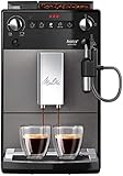 Melitta Avanza F270 - 100 Kaffeevollautomat mit integriertem Milchsystem (abnehmbaren XL Wassertank und Bohnenbehäter sowie flüsterleisem Mahlwerk, 20 cm Breite) mystic titan