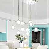 PERTID Minimalistischer Wohnzimmer-Schlafzimmer-dekorativer exquisiter Heimdekorations-Kronleuchter für Wohnzimmer 10 Lichter Bubble Balls Restaurant-Pendelleuchte Duplex-Treppenhaus-Wohn