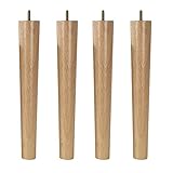 Konische Holz-Möbelbeine, Sofa-Beine, Holz-Möbelbeine, Couchtisch-Beine, Sofa-Beine, Tischbeine, für Schrank-Beine, Sofa-Beine, Hocker-Beine, TV-Schrank-Beine, mit Hardware-Teilen (19 cm)