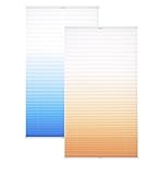 Garduna Flow Plissee | Azur blau 60 x 210cm FÜR TÜREN| mit Farbverlauf - verspannt - Smartfix - Klemmfix - ohne Bohren - viele Größen - Sichtschutz - lichtdurchlässig