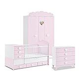 Mitwachsendes Babyzimmer, Babymöbel, Kinderzimmermöbel, Kinderzimmer, Möbel (Little Princess - rosa)