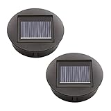 Satz Von 2 Solarleuchten Ersatz Top mit LED Leuchtmitteln Solarpanel Laterne Deckel Leuchten Ersatzoberteil Glühbirne Ersatzteil für Outdoor Hängelaternen DIY für LED Solarleuchten Garten Decor