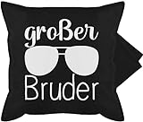 Shirtracer Kissenbezug - Großer Bruder - Kissen - Großer Bruder mit Sonnenbrille - 50 x 50 cm - Schwarz - GURLI Kissenhülle