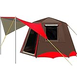 Automatisches, verdicktes, regensicheres Sonnenschutz-Großzelt für Camping (Braun 100 * 100 * 64in)