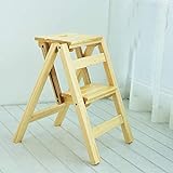 FBITE Outdoor Home Dual-Purpose Step Stool,Ladder Stool Ladder Folding Two-Step Ladder Multi-Function Ladder Stool Stair Chair Indoor Climbing Small Ladder,Yellow/Gelb