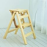 FBITE Outdoor Home Dual-Purpose Step Stool,Ladder Stool Ladder Folding Two-Step Ladder Multi-Function Ladder Stool Stair Chair Indoor Climbing Small Ladder,Yellow/Gelb