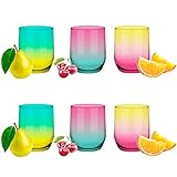 Glasmark KROSNO, 300ml, Set von 6, Trinkgläser, Highball Glas, farbige Gläser, Wassergläser, Cocktail, Perfekt für Zuhause, Restaurants und Partys, Glässerset, klassische Form