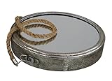 GMMH Charmanter Landhaus Metall Wandspiegel Spiegel antik Garderobenspiegel Flurspiegel Barock (Silber rund)