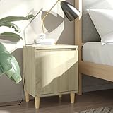 Youuihom Nachtschränkchen, Schlafzimmer Sideboard, Mehrzweckschrank, Geeignet für Wohnräume, Wohnzimmer, Schlafzimmer, Bäder, Nachttische 2 STK. Massivholz-Beinen Sonoma-Eiche 40x30x50cm