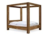 Woodkings® Himmelbett 180x200 Stark Holzbett massiv rustikal Schlafzimmer Möbel Doppelbett Massivholz Design Ehebett Balkenbett Naturmöbel