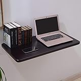 KDMB Kindertisch Holz Computertisch Wandmontage Drop-Leaf Tisch Klapptisch Esstisch Schwarzbrauner Wandtisch Studie Laptop Tisch Schreibtisch Schwimmendes Wandregal (Größe: 80 * 40cm)