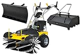 TEXAS Kehrmaschine Benzin Smart Sweep 1000 Set 3in1 100cm Laubsammler Schneekehrmaschine Schneeschieber Schneeräumer mit Antrieb | 4 Takt | 5,7PS | 3+1 Gänge | inkl. Schneeschild und Sammelbehälter