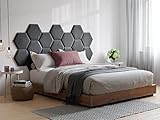 Wandpaneel Bett-Kopfteil Hope - 224 cm - Samt - Grau
