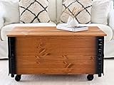 Uncle Joe´s Couchtisch XL hell Truhentisch Truhe im Vintage Shabby chic Style aus Massiv-Holz in braun mit Stauraum und Deckel Holzkiste Beistelltisch Landhaus Wohnzimmertisch Holztisch nussbaum