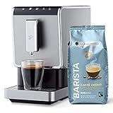 Tchibo Kaffeevollautomat Esperto Caffè inkl. 1kg Barista Caffè Crema für Caffè Crema und Espresso, Silber