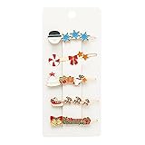 Haarklammern Silber 5 STÜCKE Weihnachten Haarspangen Für Frauen Weihnachten Schneeflocke Glocke Haarnadeln Urlaub Haarspangen Festliche Kostüm Haarschmuck Geschenke Schmuckeinsatz Schublade