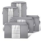 guansheng kleiderbox, 5Stück Clothes Organizer Boxes Boxen kleiderschrank aufbewahrungsbox unter dem Bett aufbewahrung für bettdecken Under Bed Storage Schrank Boxen für Bettzeug Decke Kissen