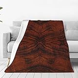 DEHIWI Rote Holz-Flanell-Fleecedecke, 152,4 x 127,7 cm, ultraweich, warm, gemütlich, Überwurfdecke, Ganzjahresdecken für Bett, Sofa, Wohnzimmer, Outdoor
