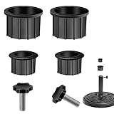 6 Stück Sonnenschirm Reduzierringe Schwarz Schirmständer Adapter Sonnenschirm Basis Stand Hole Ring Sonnenschirm Reduzierung Sonnenschirm M8 Gewinde Schraube