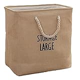 Faltungswäsche Waschbare Korb mit Griffen Falten Wäschekorb, Wäschekorb, Wäsche-Hocker Falten Waschen Lagerbehälter Geeignet, für Schlafzimmer Waschküche,Beige-38.5 * 31 * 42.5cm