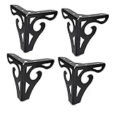Homoyoyo 4 Stück Hohle Möbelbeine Tischplattendekor Messing-Möbelbeine Schwarze Verzierung Möbel-Stützbeine Metall-Tischbeine Messing-Eckenschützer Eisen-Couch-Stützbeine