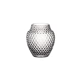 Leonardo Poesia, Vase aus Glas, grau, elegante, moderne Deko-Vase mit strukturierter Oberfläche, Unikat, Höhe: 11 cm, 018669, 1 Stück