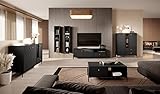 lukmebel Frezya Fünfteiliges RTV Kabinett Couchtisch Hängende Regale 2X Kommode Modern Funktionell Stilvoll Durchdacht Anthrazit Farbe Sehr Langlebig Resistent