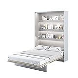 Schrankbett LENART Wandklappbett 140x200 BED CONCEPT Vertikal Grau
