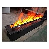 guoqunshop Elektrokamin weiß 47.2' Wand- und Embedded-Elektro-Kamin 3 Farben Flamme 3D-Wasserdampf-Elektro-Kamin Kamineinsätze Elektroheizung (Color : Black, Length : 120cm)