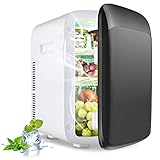 GOPLUS 15L Mini Kühlschrank leise, Tragbarer Autokühlschrank mit Heizfunktion, Elektrischer Kühler und Erwärmer, Tragbarer Kühlschrank, mit ECO-Modus, -3~50 °C, für Auto Haus Büro (Schwarz)