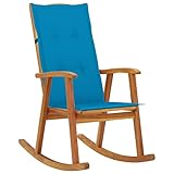 YUMENG Schaukelstuhl mit Auflagen, Sessel Wohnzimmer, Schaukelsessel, Stillsessel, Schwingsessel, Tv Sessel, Ohrensessel, Rocking Chair, Relaxsessel, Massivholz Akazie