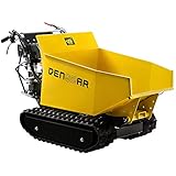 DENQBAR Mini-Dumper DQ-0290, Hydraulischer Muldenkipper mit Raupenantrieb, 4-Takt Benzinmotor, 500 kg Tragkraft, Motor-Schubkarre mit Kettenantrieb, benzinbetrieben, schwarz-gelb