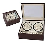 RUTAVM Aufbewahrung Uhrenbeweger Mit 4 Leisen Motoren, Uhrenaufzugsbox, Flexible Uhrenkissen, Automatischer Aufbewahrungskoffer uhrenbox uhrenkasten (Color : B)