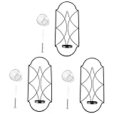 Artibetter 3 Stück Wand-Kerzenhalter Teelicht-Wandlampen Hängender Kerzenhalter Kerzenkasten Kandelaber Kleine Kerze Schwarzer Teelichthalter Metall-Hänge-Teelichthalter